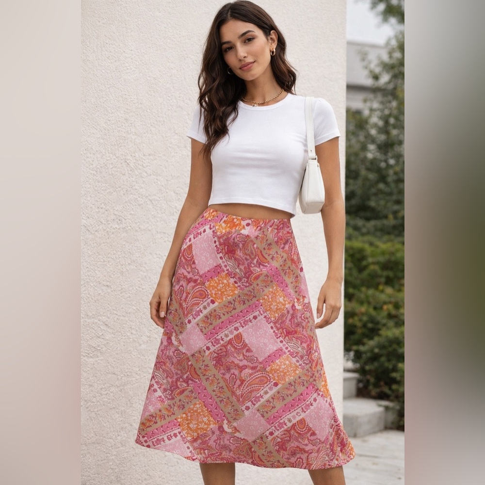 Vintage New York Clothing Co. Paisley Patchwork Skirt Size M Y2K Fairycore Indie